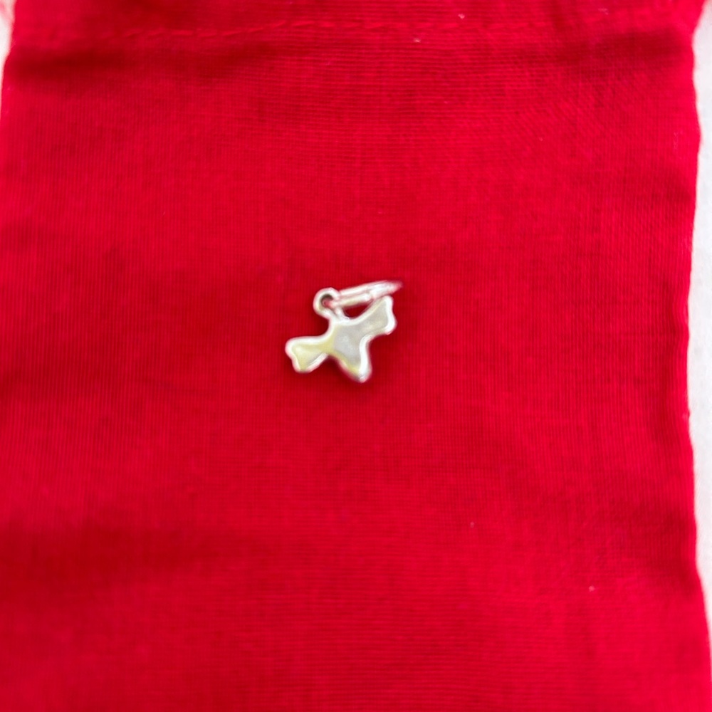 UNO de 50 Small BEE Charm. Sterling Silver-Plate - Picture 3 of 3